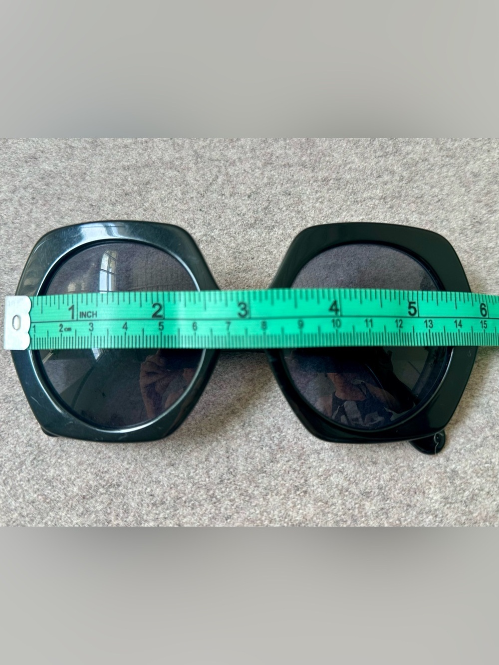 CHANEL authentic VTG 1990s 08849 oversized hexagon black+white sunglasses - Picture 12 of 13